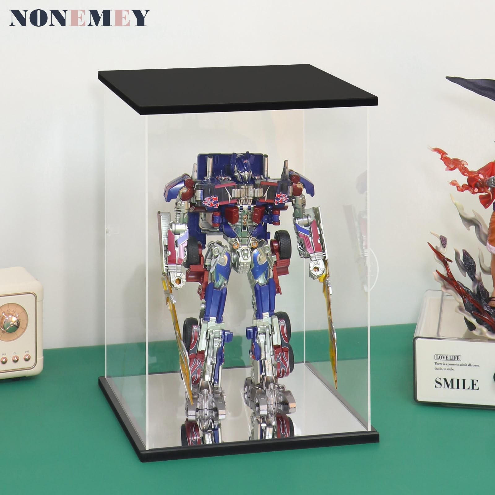 Clear Acrylic Display Case with Remote Control Light for 400% Bearbrick, Dust...