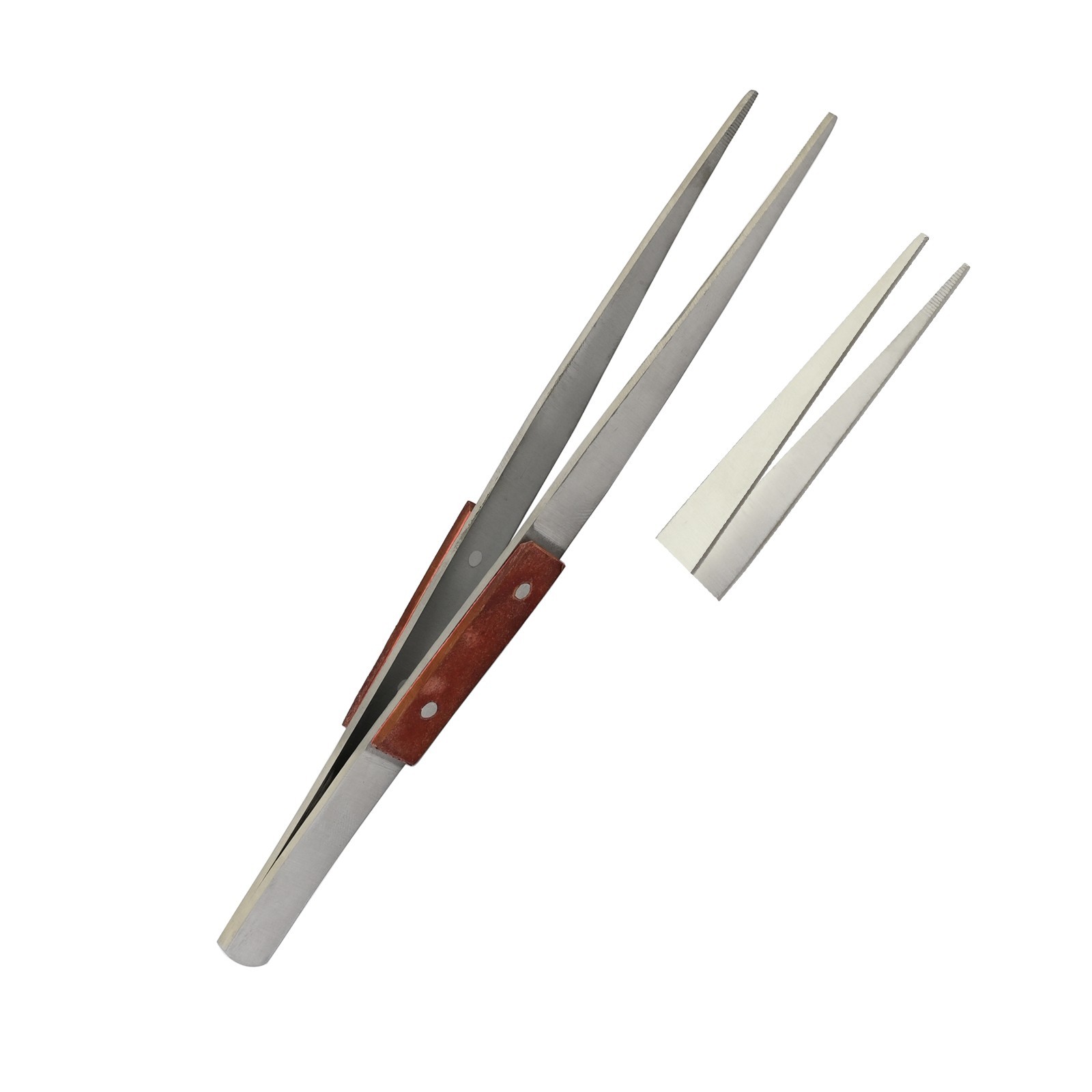 Extra Long Fiber Grip Tweezers 6.5'' Serrated Straight Stainless Steel DS-2618