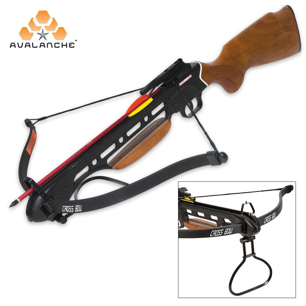 150 lb Avalanche Trail Blazer Wood Bow Crossbow Wooden Stock w/ Arrows Bolts