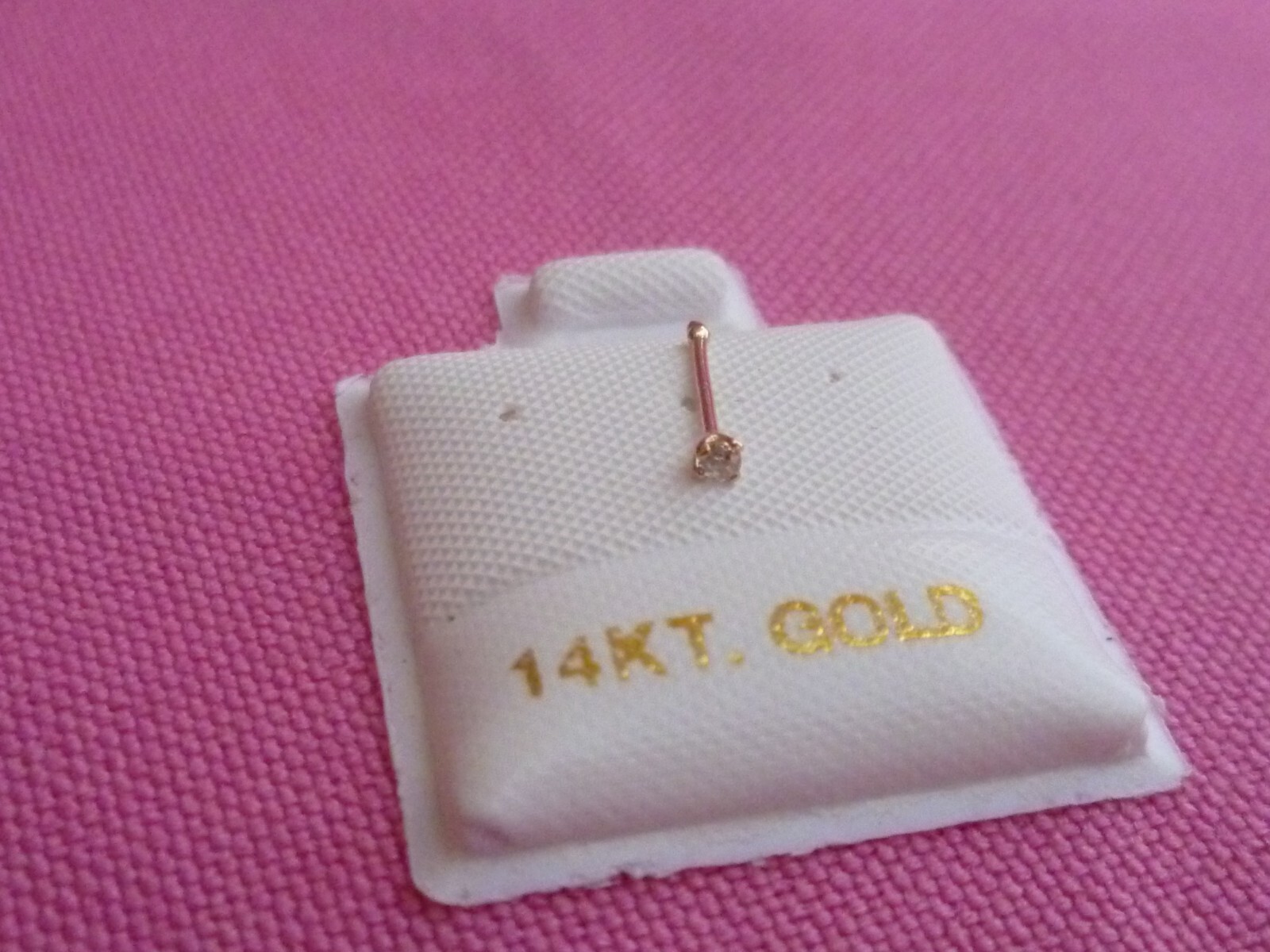 14k Yellow gold Mini Nose stud W/zircon