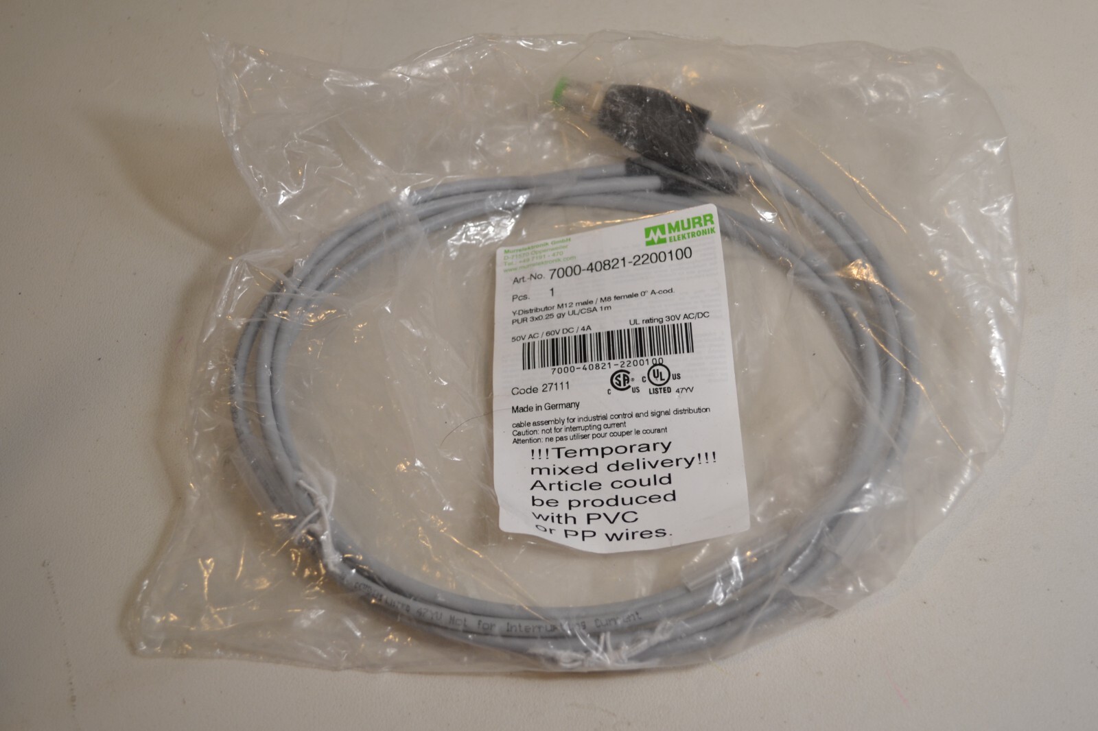 Murr Electronic Cable 7000-40821-2200100
