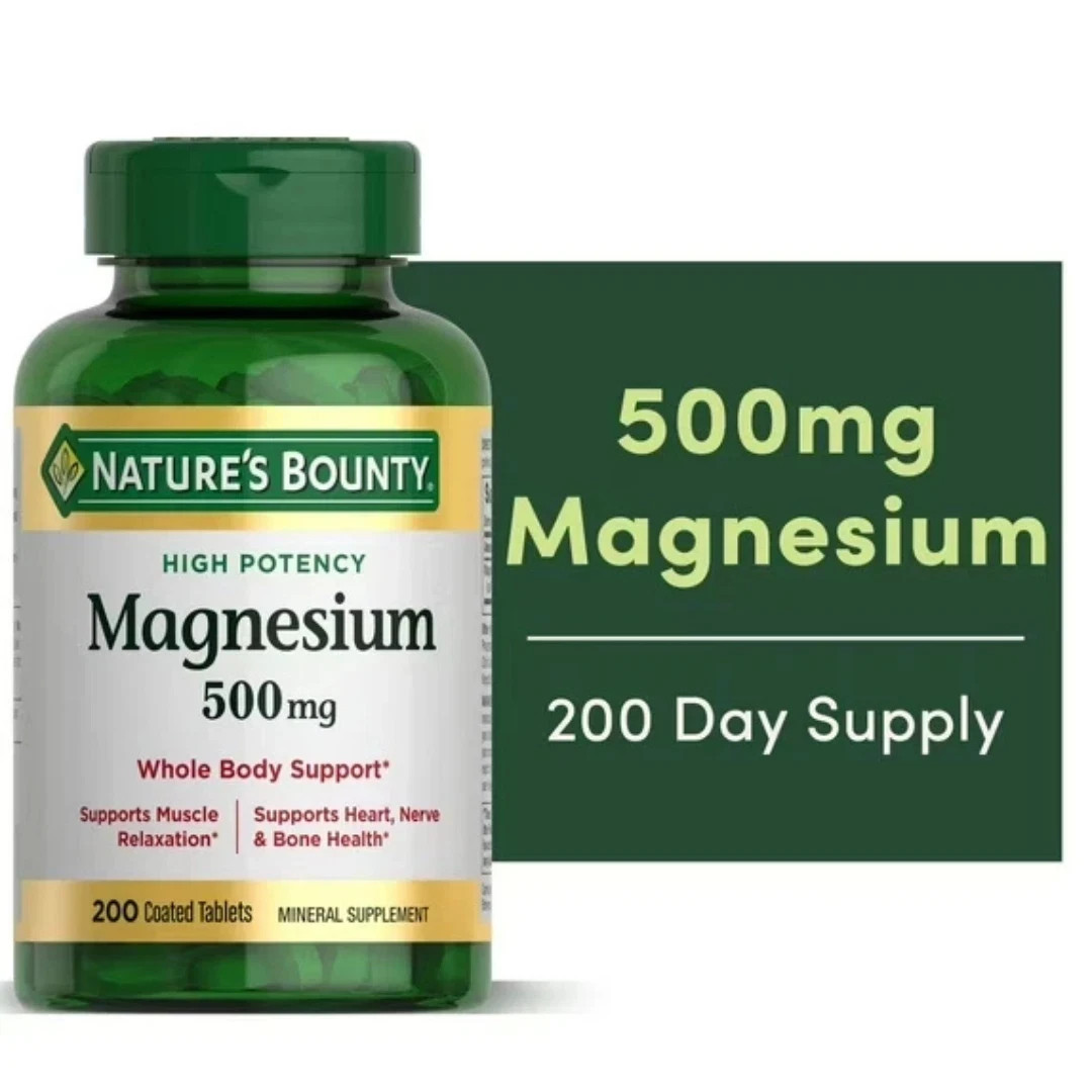 Nature's Bounty Magnesium Supplements 500 Mg 200 Count (Pack of 1)