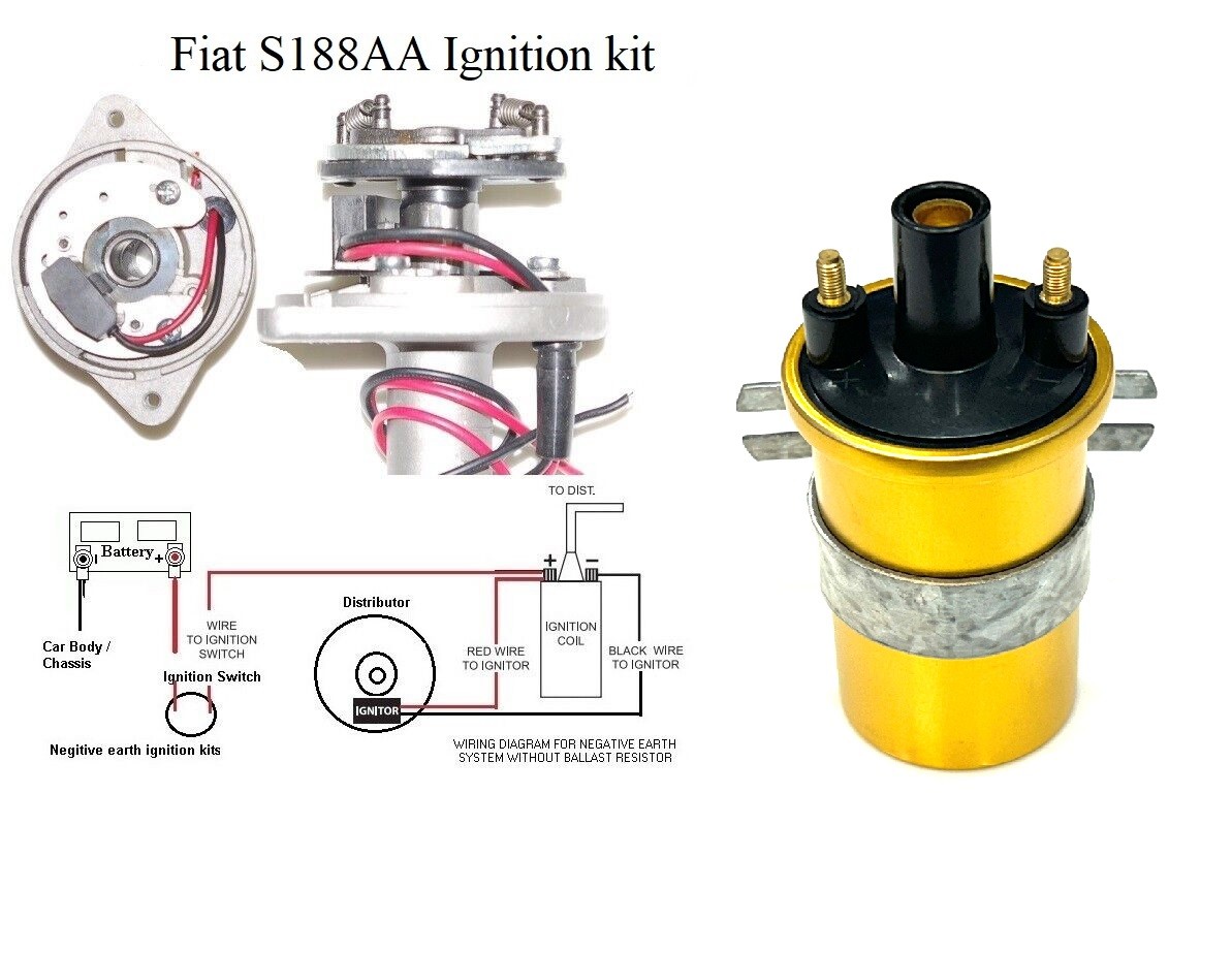 Electronic ignition & coil to fit Fiat 850 & Spider Marelli S118AA Distributor