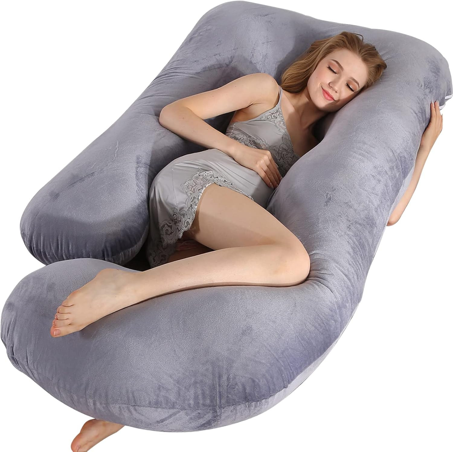 Pregnancy Pillow for Sleeping Full Body Maternity Pillow with Removable Cover
