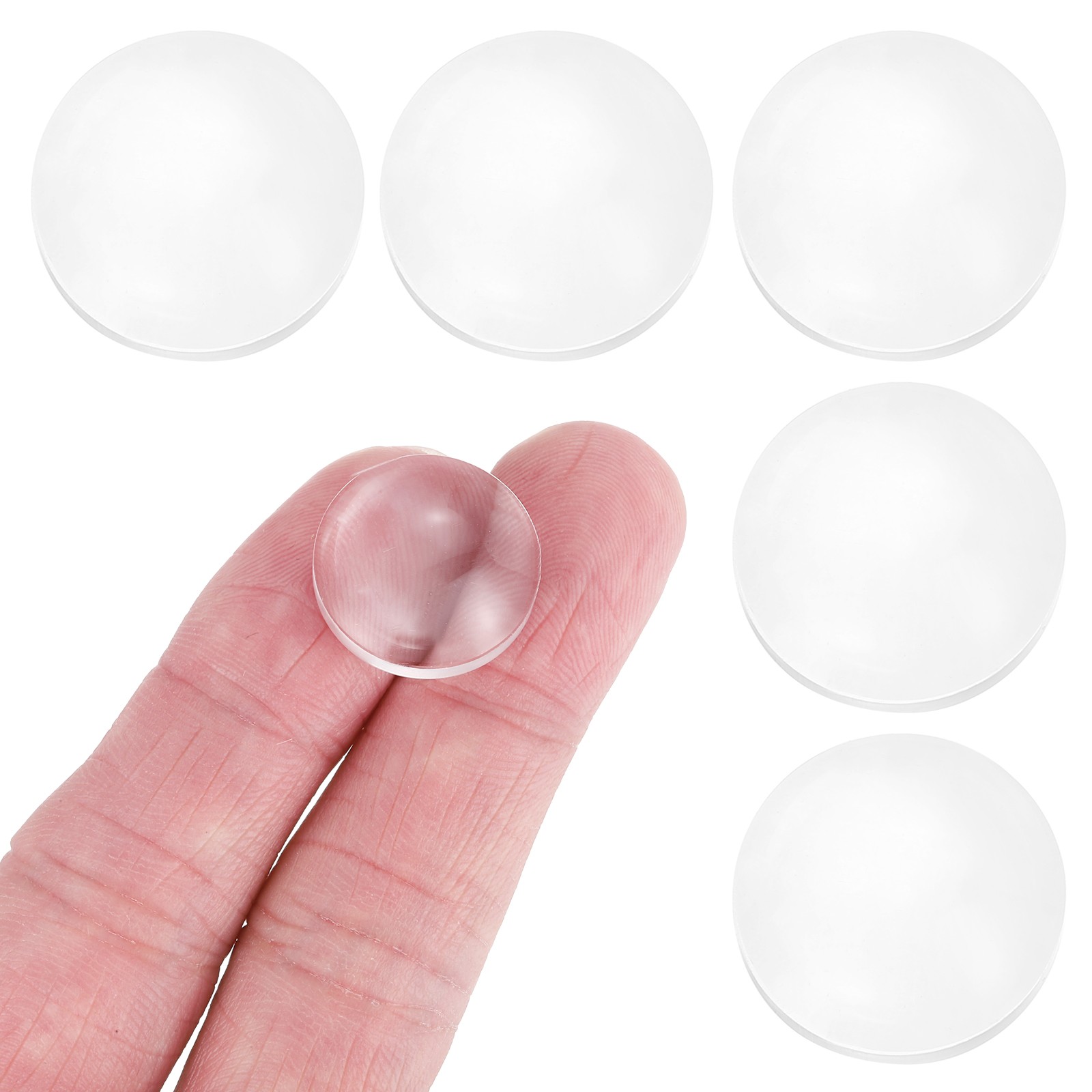6Pcs Diameter 18mm Flat Convex Lens, Height 6.5mm Acrylic Optical Lens