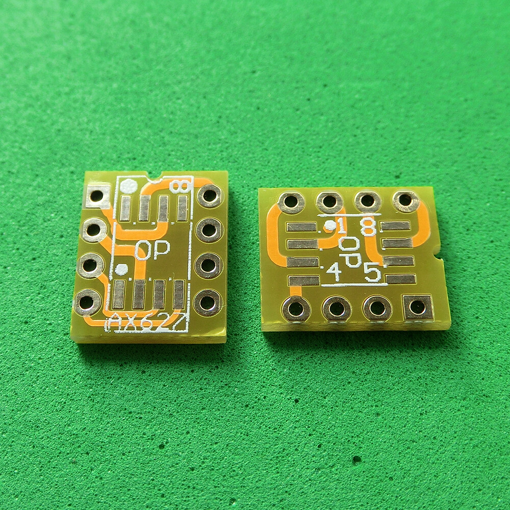 10pcs Gold Dual SOIC8 SOP8 to DIP8 Adapter PCB Board for Mono Opamp OPA627 AD797