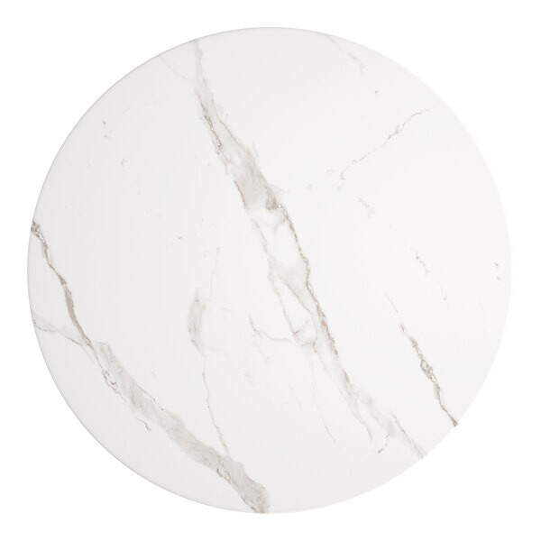 48'' Round Restaurant Table Top with White Marble Laminate Top Finish