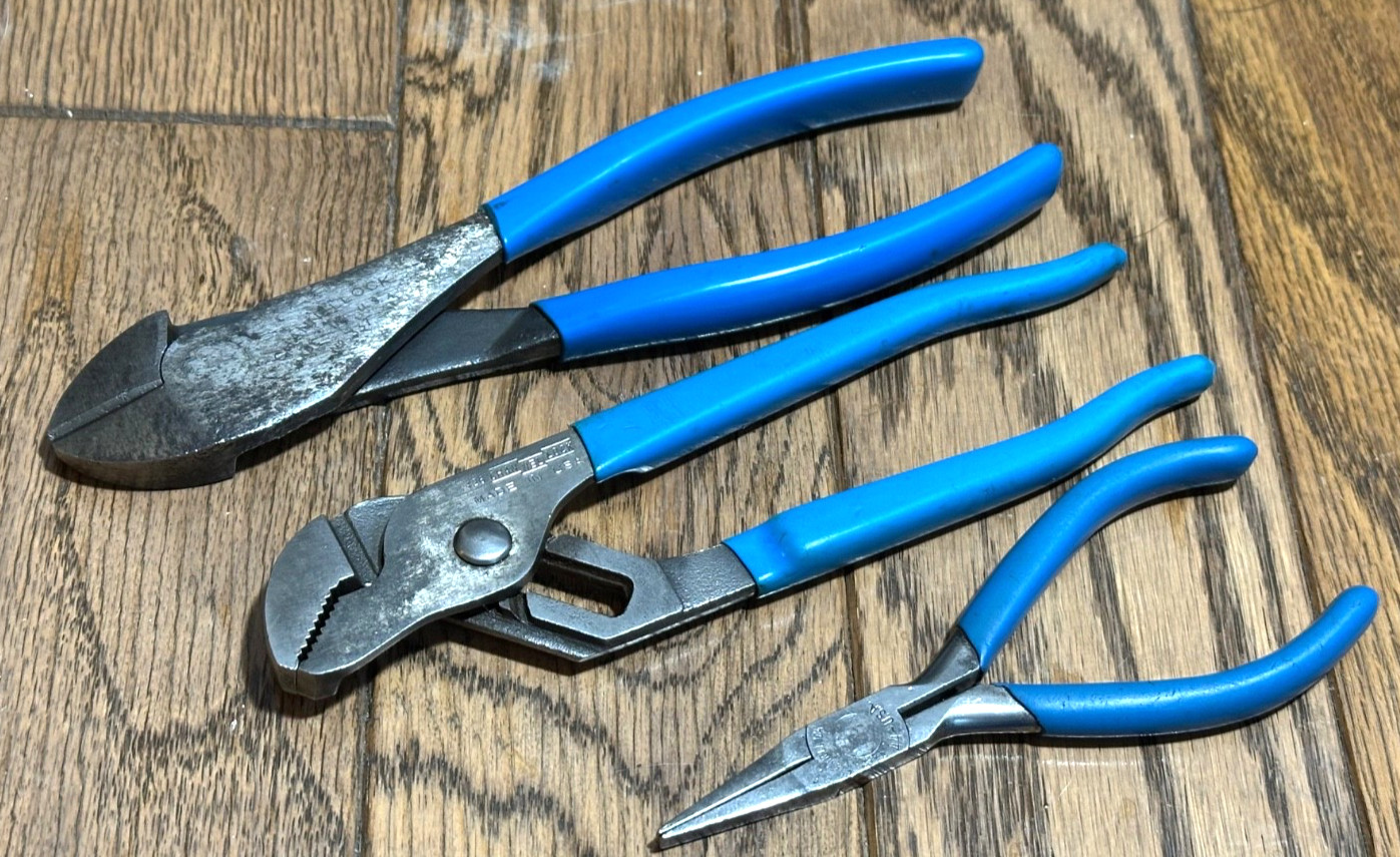 🇺🇸 Channel Lock Tools Diagonal Cutters Duck Bill Needle Nose Pliers Set Lot