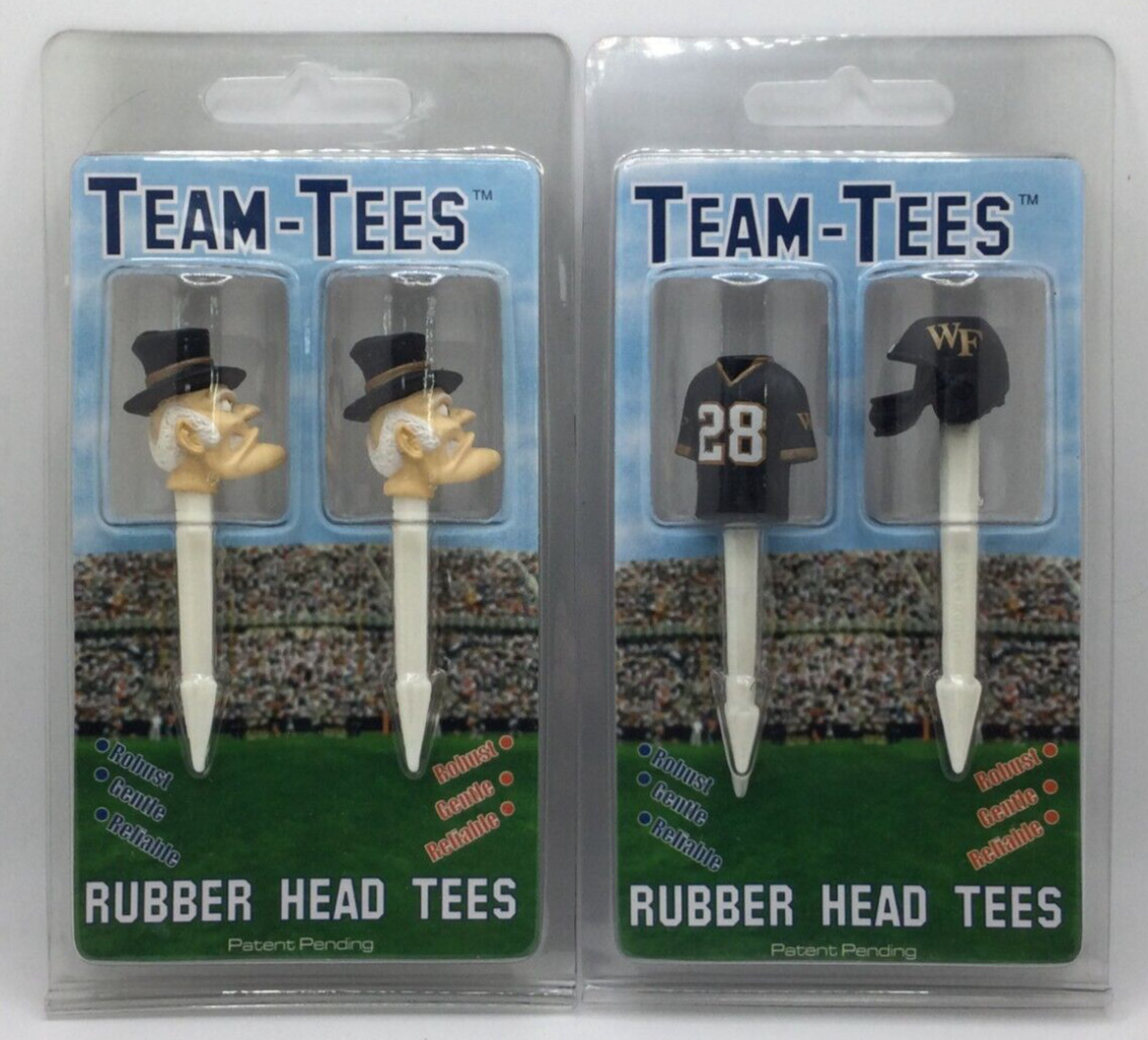 Wake Forest Demon Deacons Golf Pro Rubber Head Team Tees, 4 Total Tees ⛳🏈