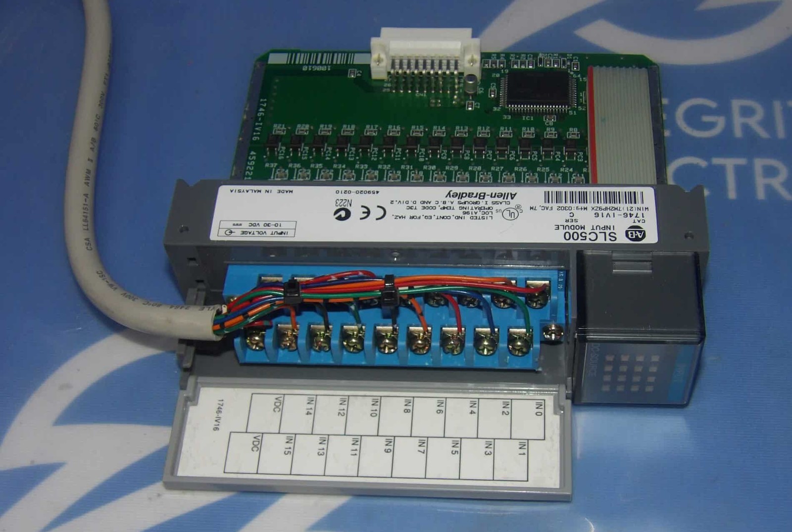 Allen Bradley SLC500 1746-IV16 Series C Input Module w/ 1492-IFM20FN And Cabl...