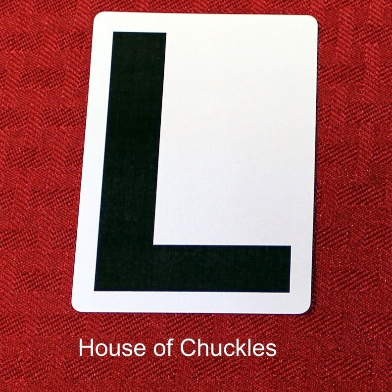 Letter L, Bicycle Printed Gaff Card, Blue