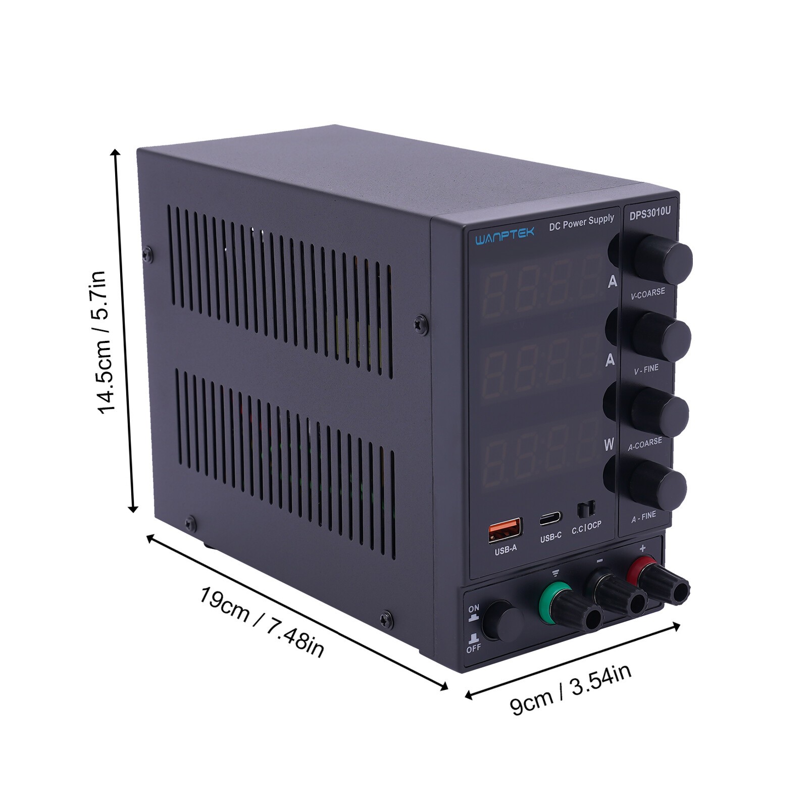 DC 0-30V 0-10A Power Supply Lab Variable Adjustable Regulated Bench Switching