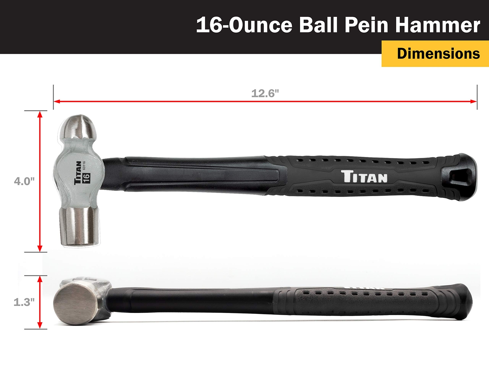 Titan Tools 16 oz. Ball Pein Hammer (63316)