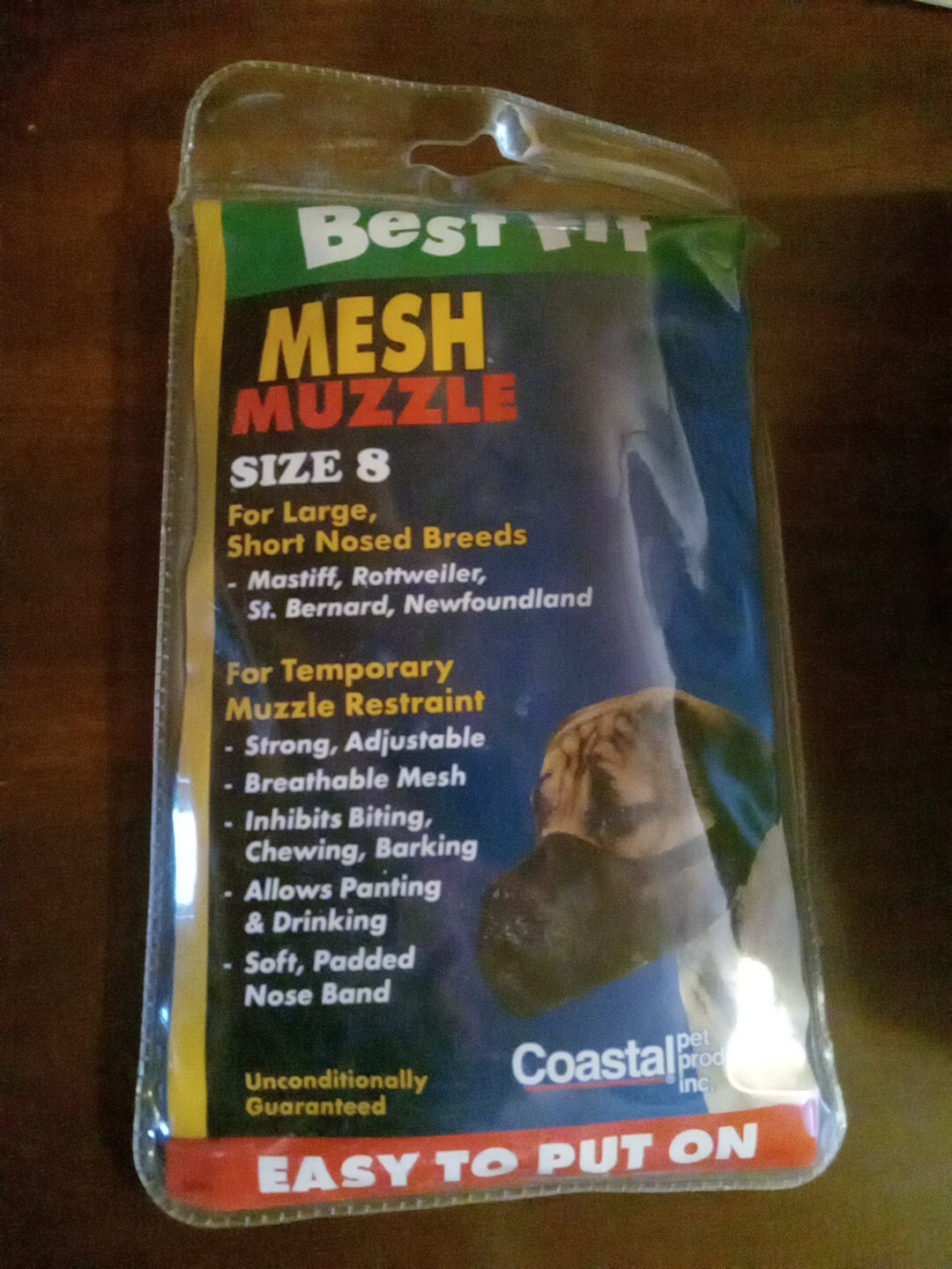 Coastal Mesh Muzzle Dog Size 8 Black Easy to Put on Best Fit Soft Grooming