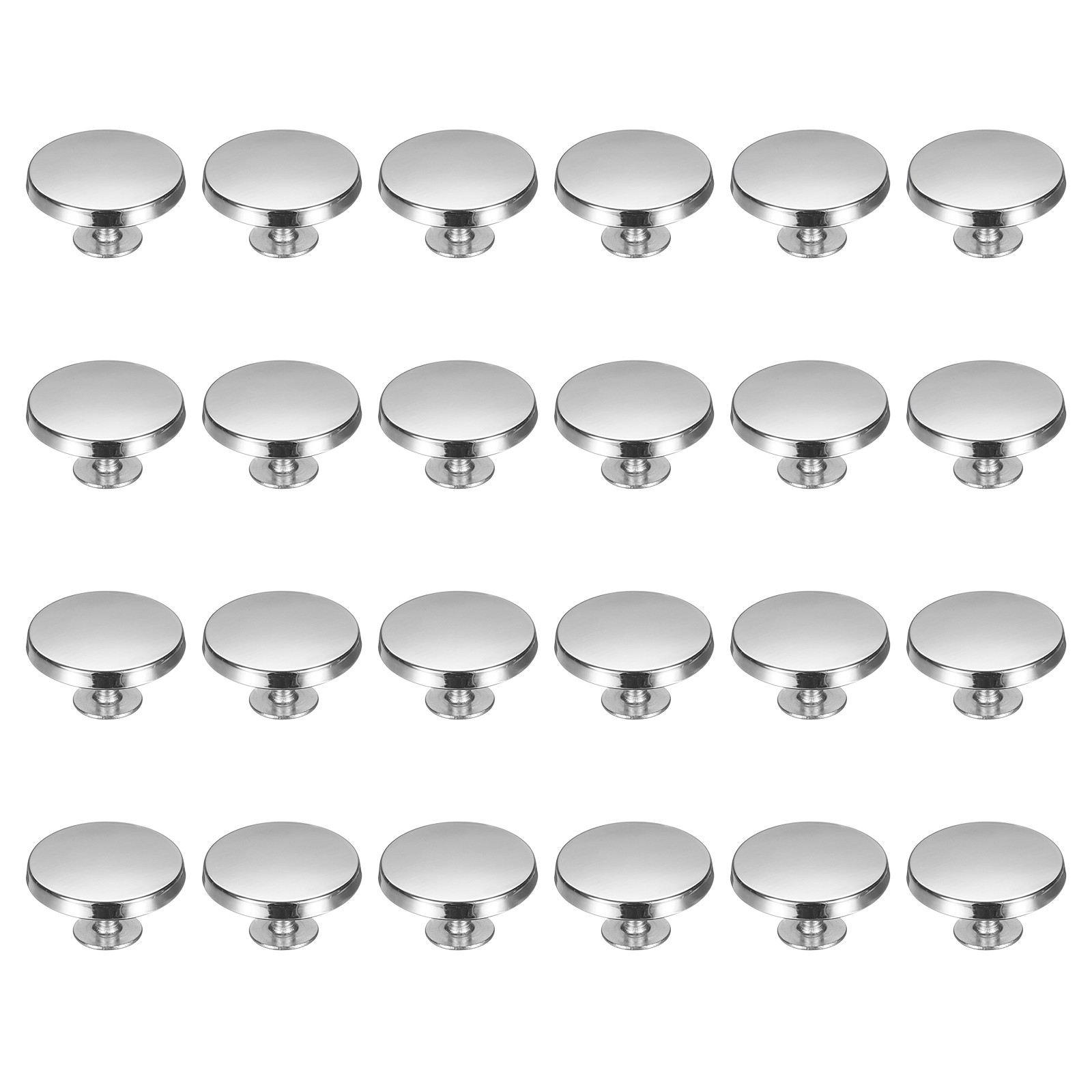 24 Pcs Flat Head Button Stud 18mm Screw Back Rivets Stud Set, Silver