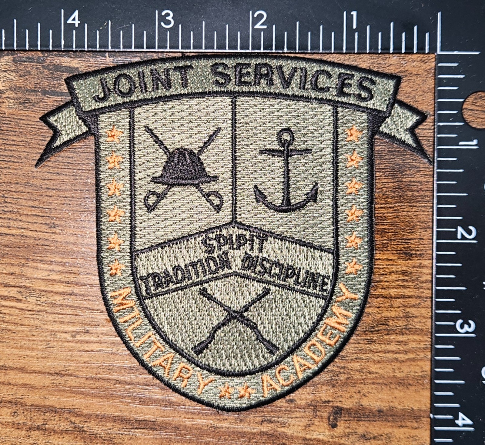 Joint Services Military Academy Subdued Patch Spirit Tradition Discipline Patch
