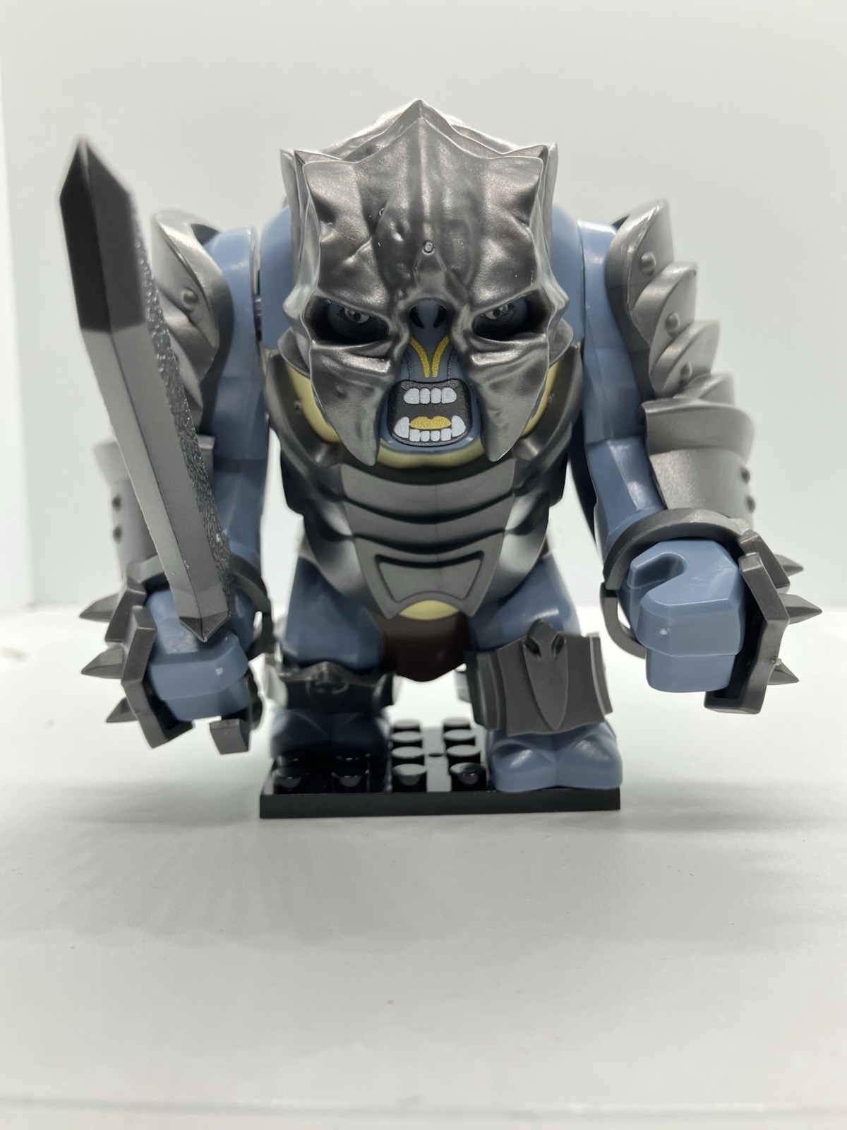Armored Cave Troll With Sword Custom Building Block Figure