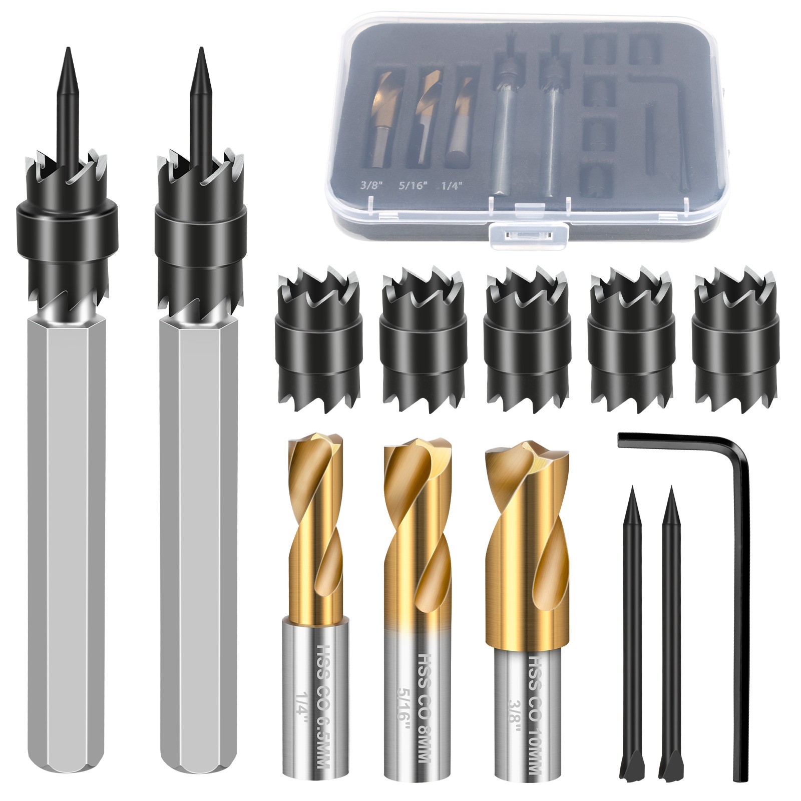 13x Spot Weld Cutter Set Double Sided HSS Drill Bits Remover for Metal Auto Body