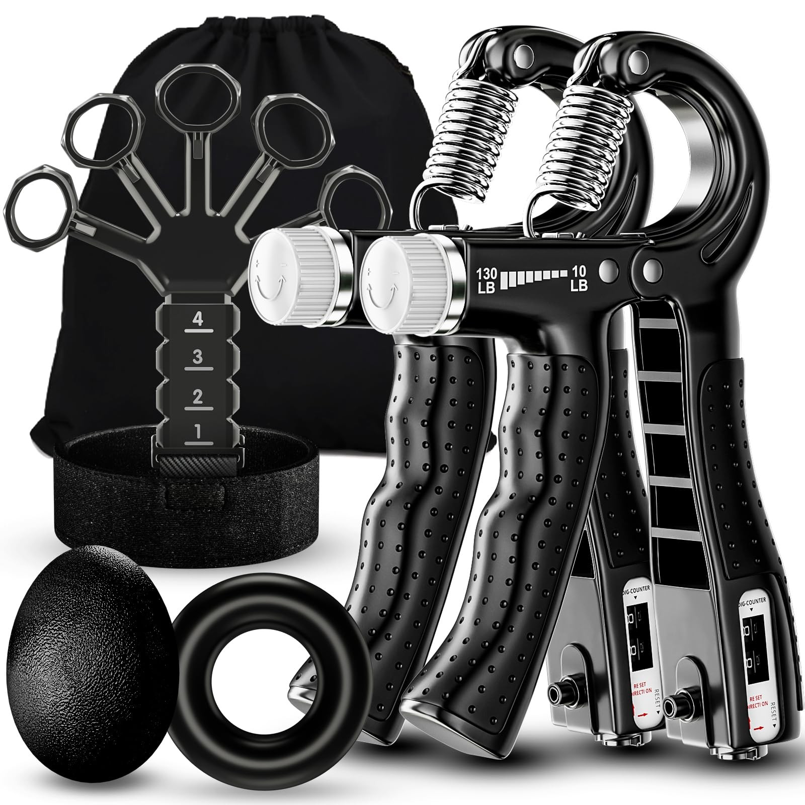 Grip Strength Trainer(5 Pack) with Finger Exerciser, Hand Grip Strengthener, ...