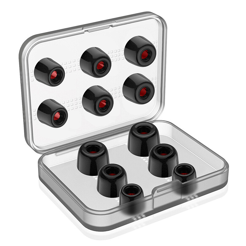 6 Pair Memory Foam Ear Tips Premium Ear Tips Silicone Replacement Earbud Earbuds