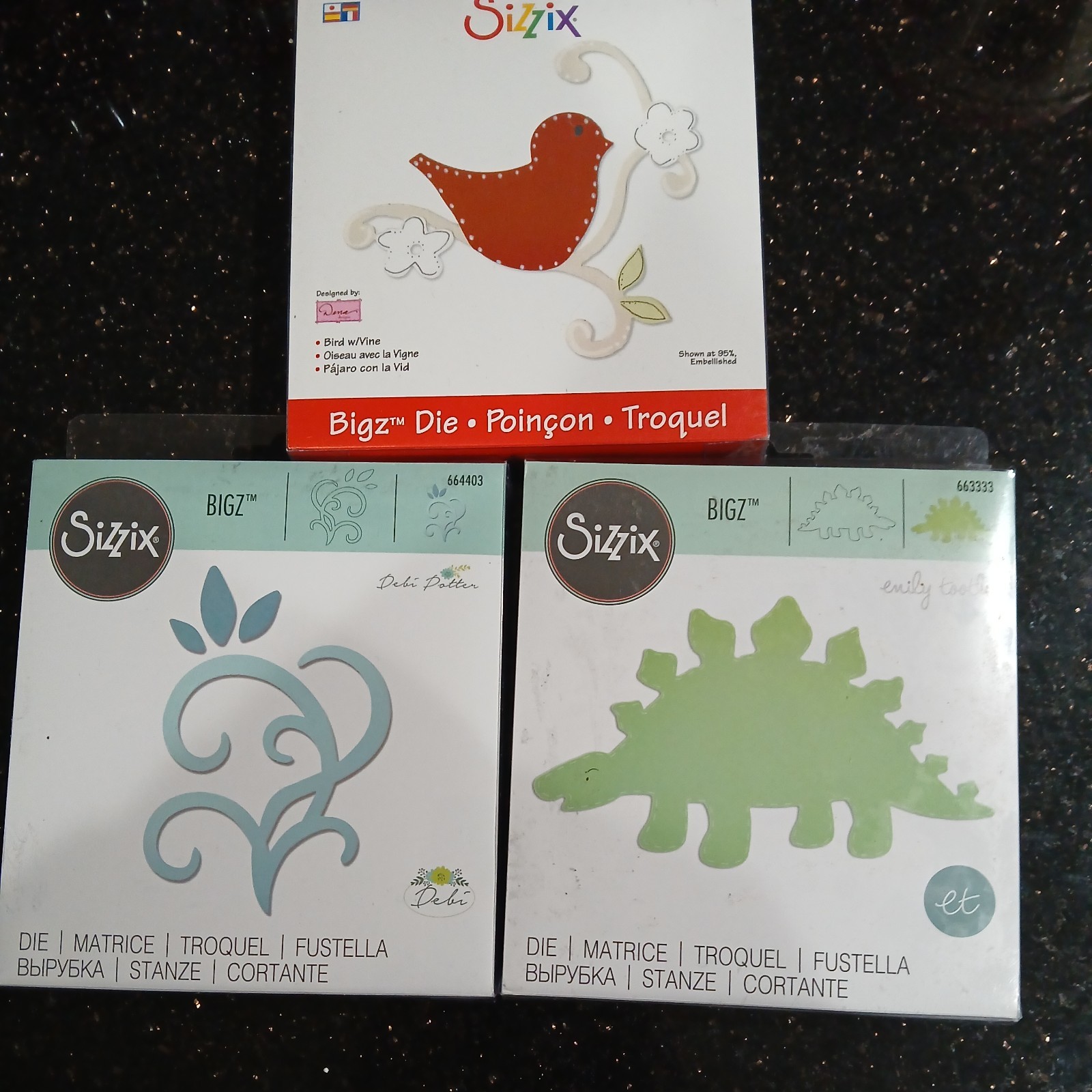 Lot of 3 New Sizzix Bigz Cutting Dies #664403 #663333 #656354 See Description