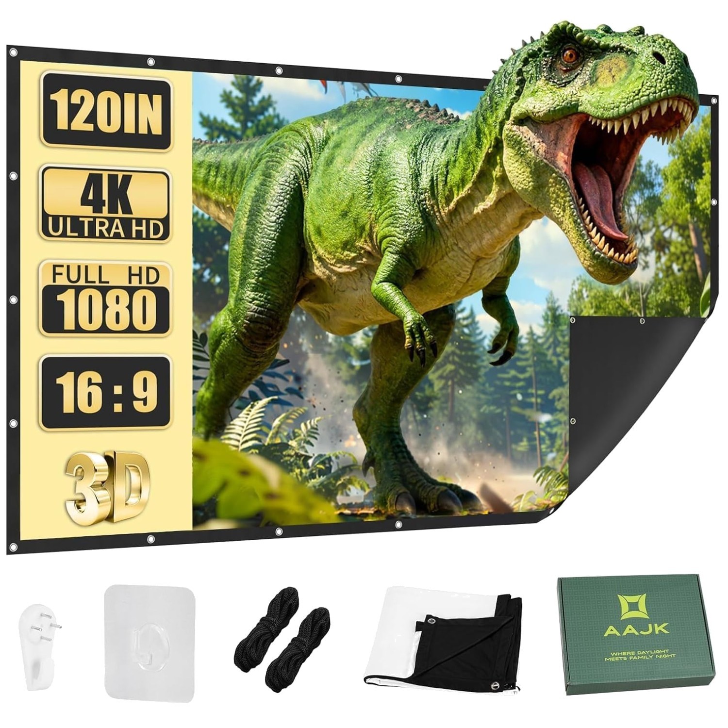 Portable 120" Blackbacking Projector Screen - Indoor/Outdoor