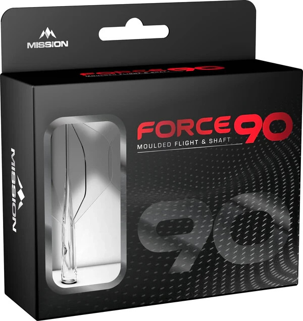 CLEAR MEDIUM NO2 MISSION FORCE 90 1 PIECE MOLDED SHAFT & FLIGHT SYSTEM