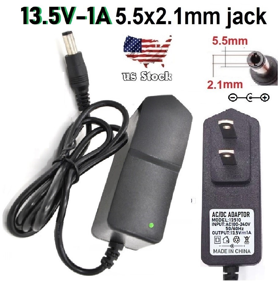 13.5V 1A 1000mA AC/DC 110-240V Converter Adapter Wall Charger Power Supply Mains