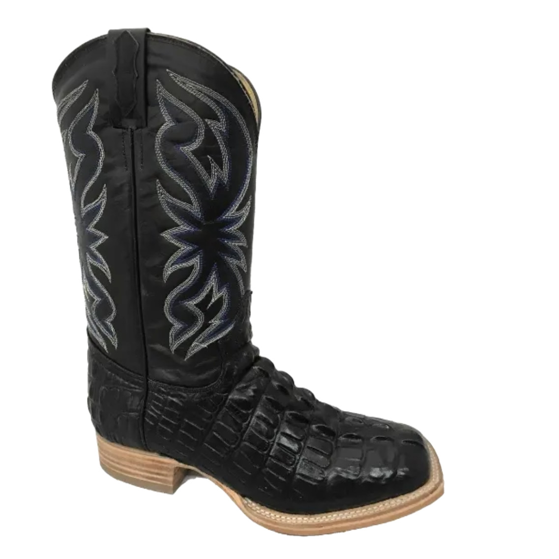 Cowtown Men's Black Alligator Print Square Toe Western Boots Q6096