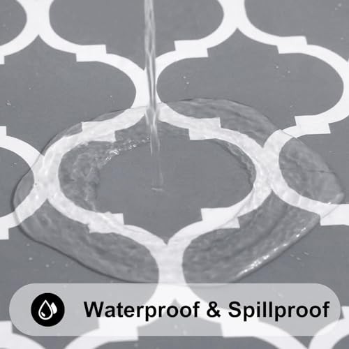 Square Table Cloth, Waterproof Vinyl Tablecloths 54" x 54" (Square) 1 Grey