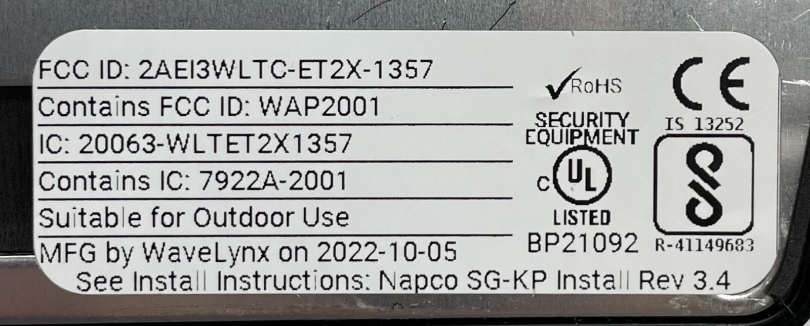 Napco NAE-ET20 | Same Day Shipping (SEALED)