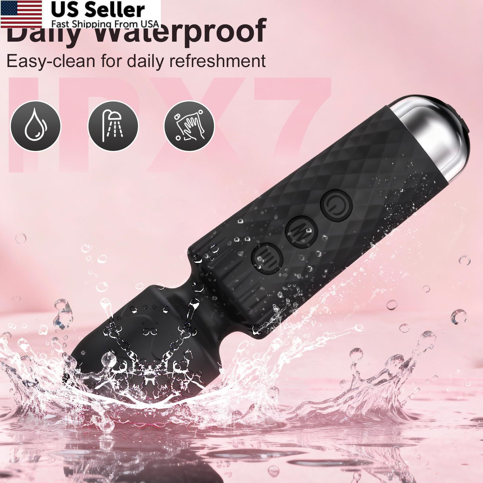 Upgraded Handheld Rose Black Mini Massager Tool Device, Premium