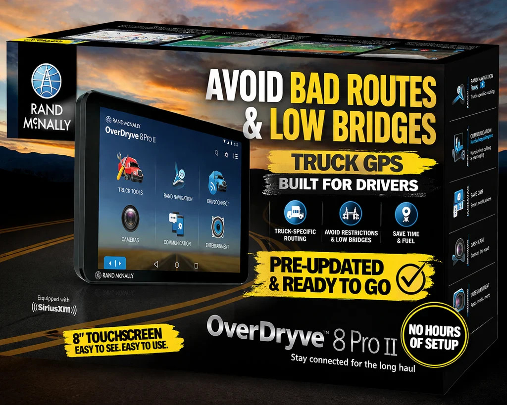 Rand McNally OverDryve 8 Pro II Truck GPS & Connected Tablet *PRE-SETUP version