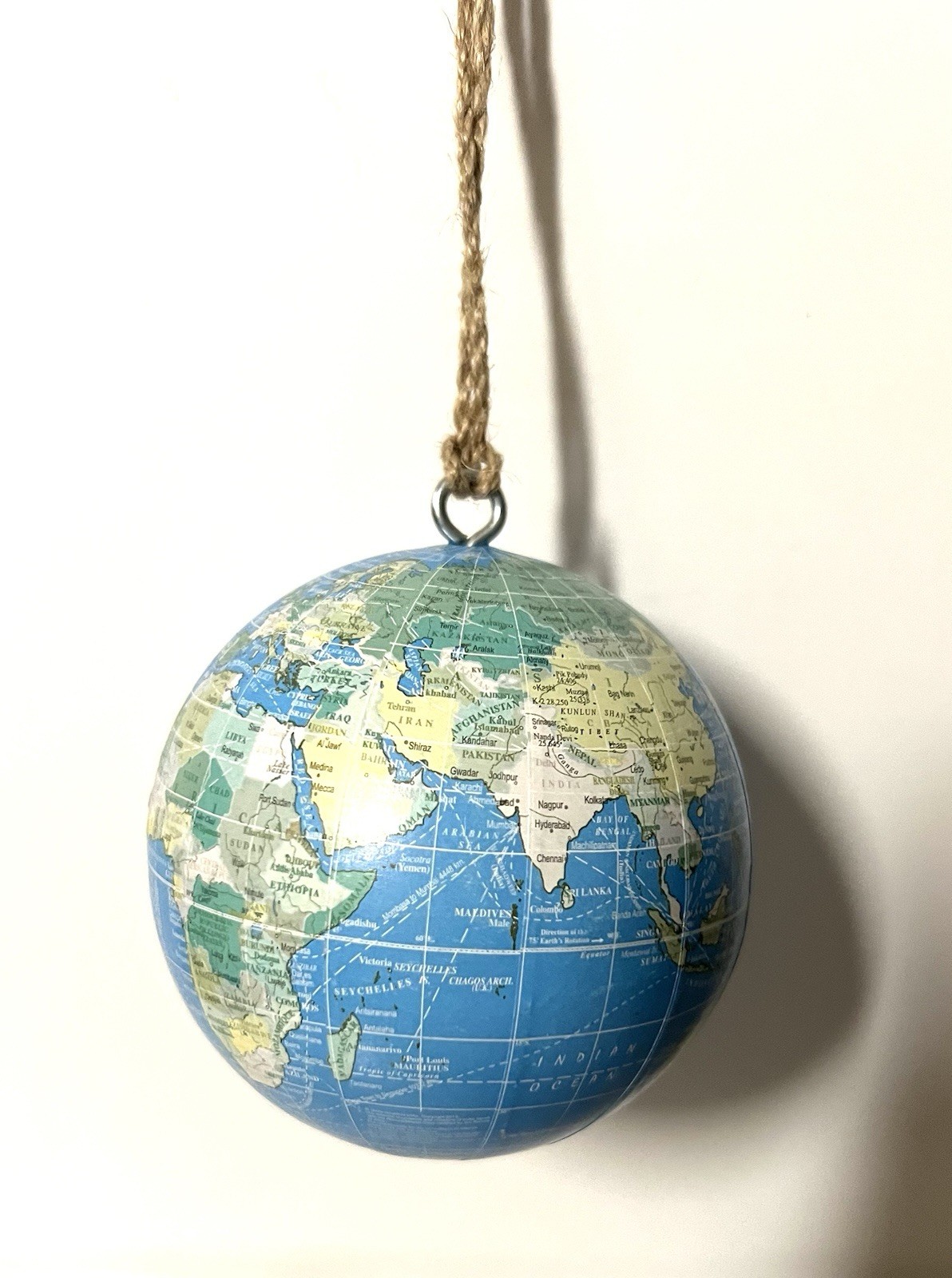 Globe Ornament Earth America Map Travel Light Weight Restoration Hardware