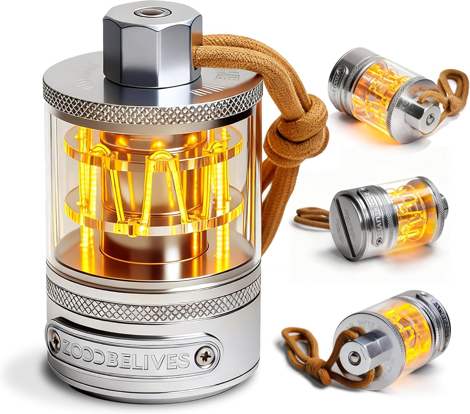 Camping Lantern Aluminum Dimmable Warm Glow USB-C 72H Runtime Waterproof for