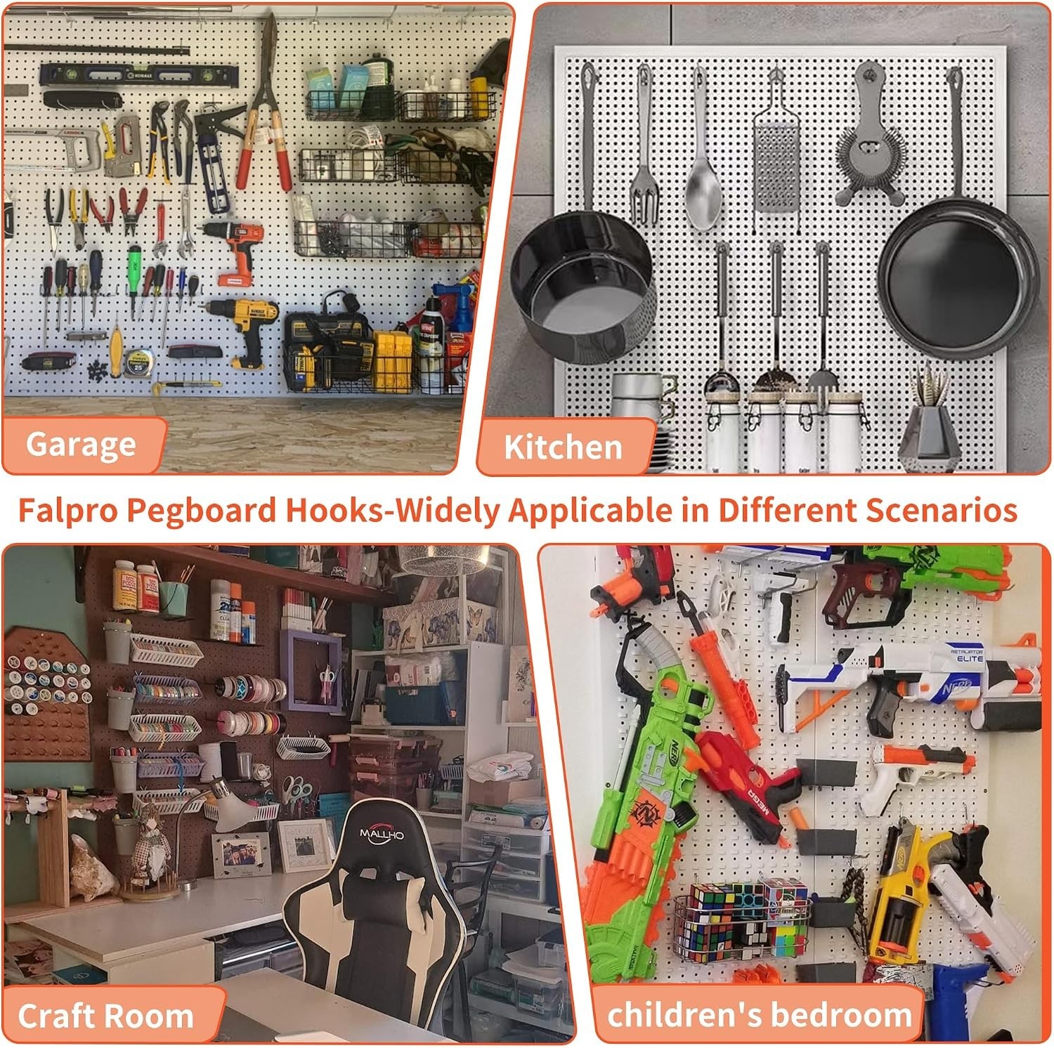 240PCS Pegboard Hooks & Accessories Kit for Ultimate Tool Organization