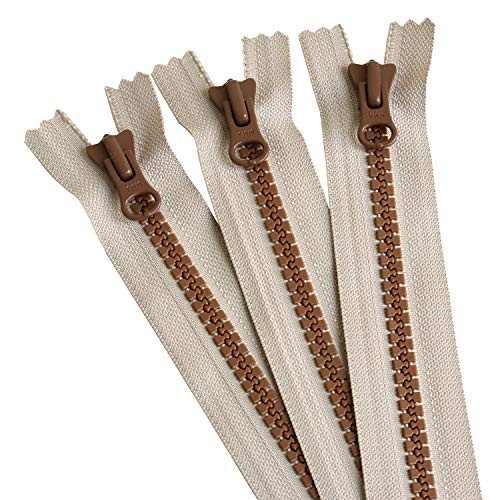 YKK Vislon Zipper, Light Gray/Brown, 40cm
