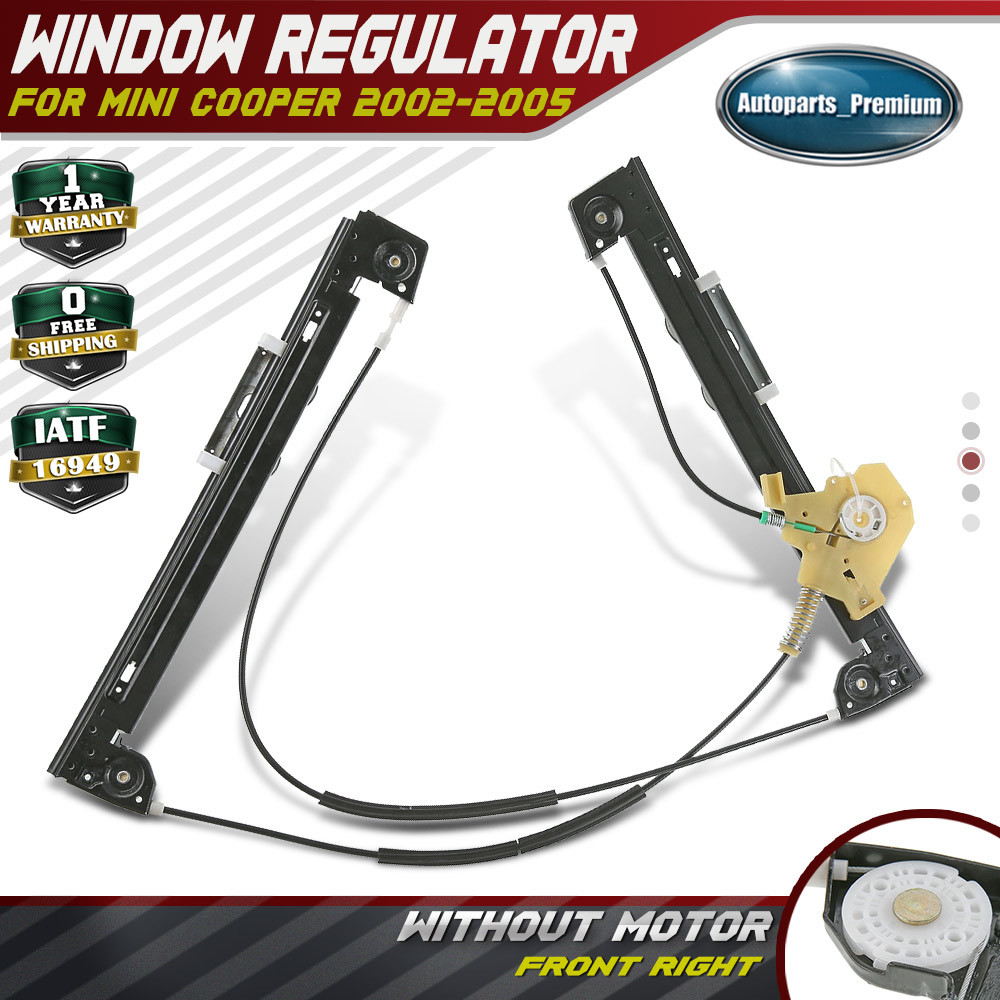 Power Window Regulator W/o Motor for Mini Cooper 2002-2005 Front Right Passenger