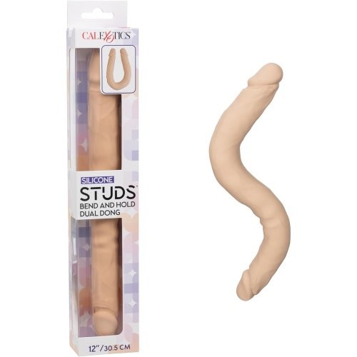 Silicone Studs 12 Bend and Hold Dual Dong - Ivory