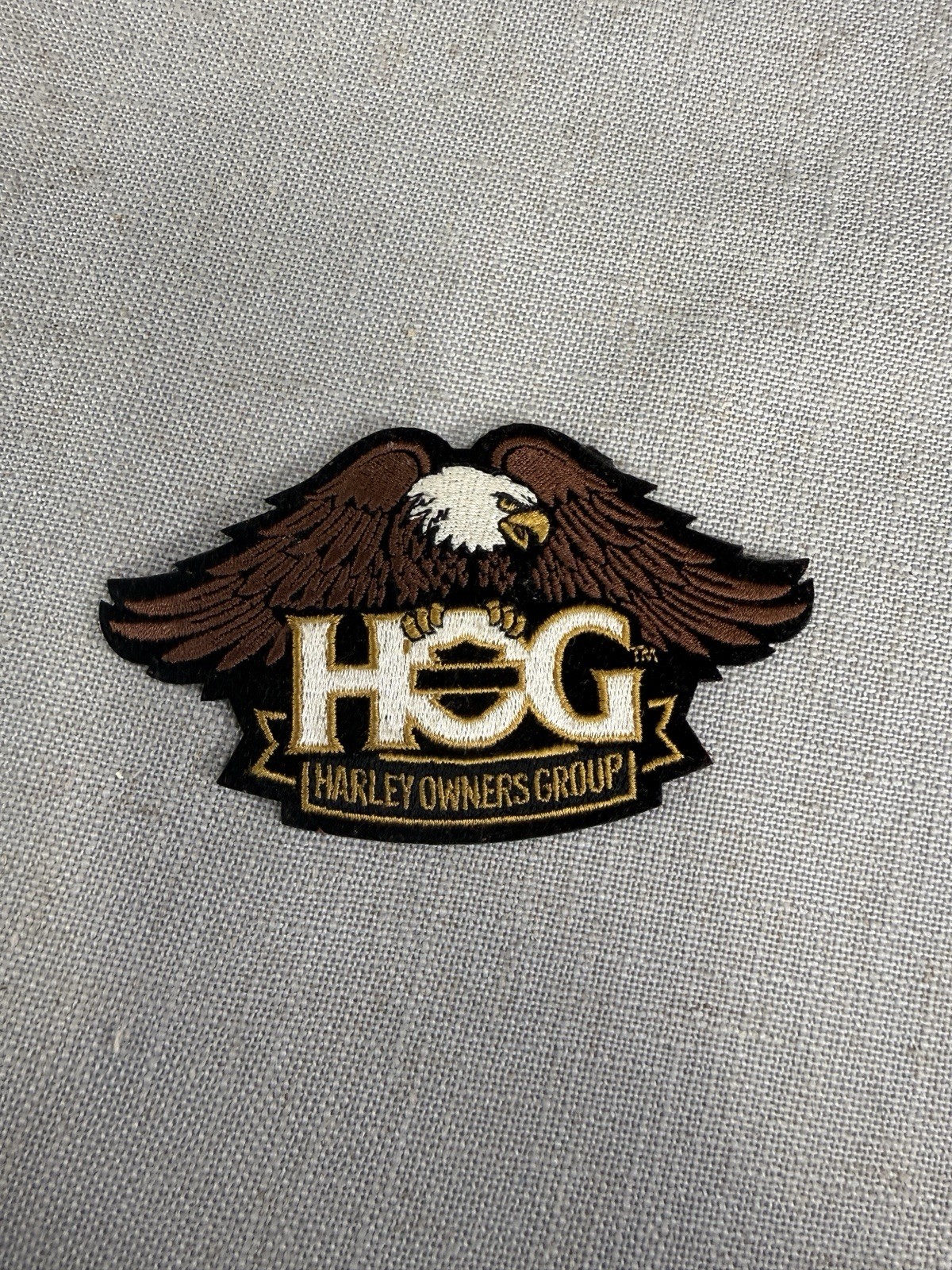 Vintage Harley Owners Group HOG Eagle Embroidered Patch Hook Loop 4.75”