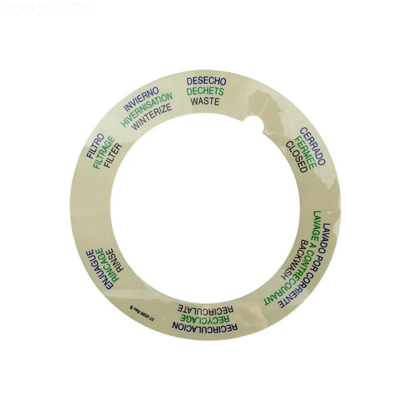 Pentair Tagelus Top Mount Valve Label