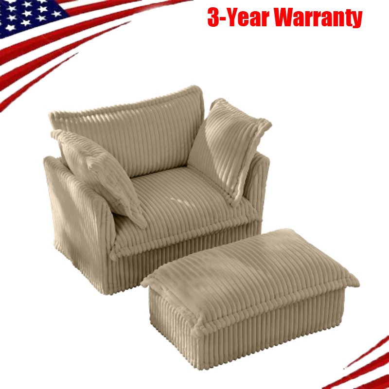 Armchair Deep Seat for Living Room Armchair Set with Large Soft Pillows Set of 2