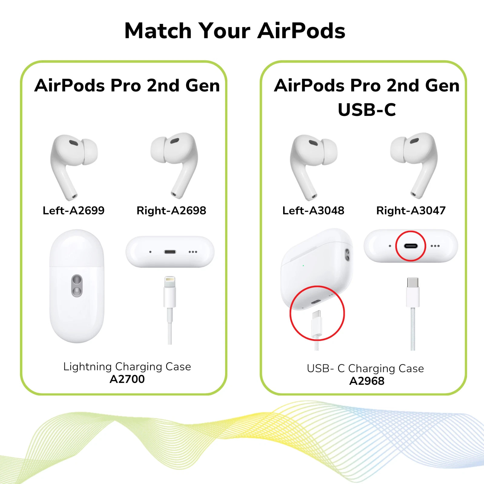 Earbuds For Apple AirPods Pro 2nd Generation USB-C Type Right Side Only A3047