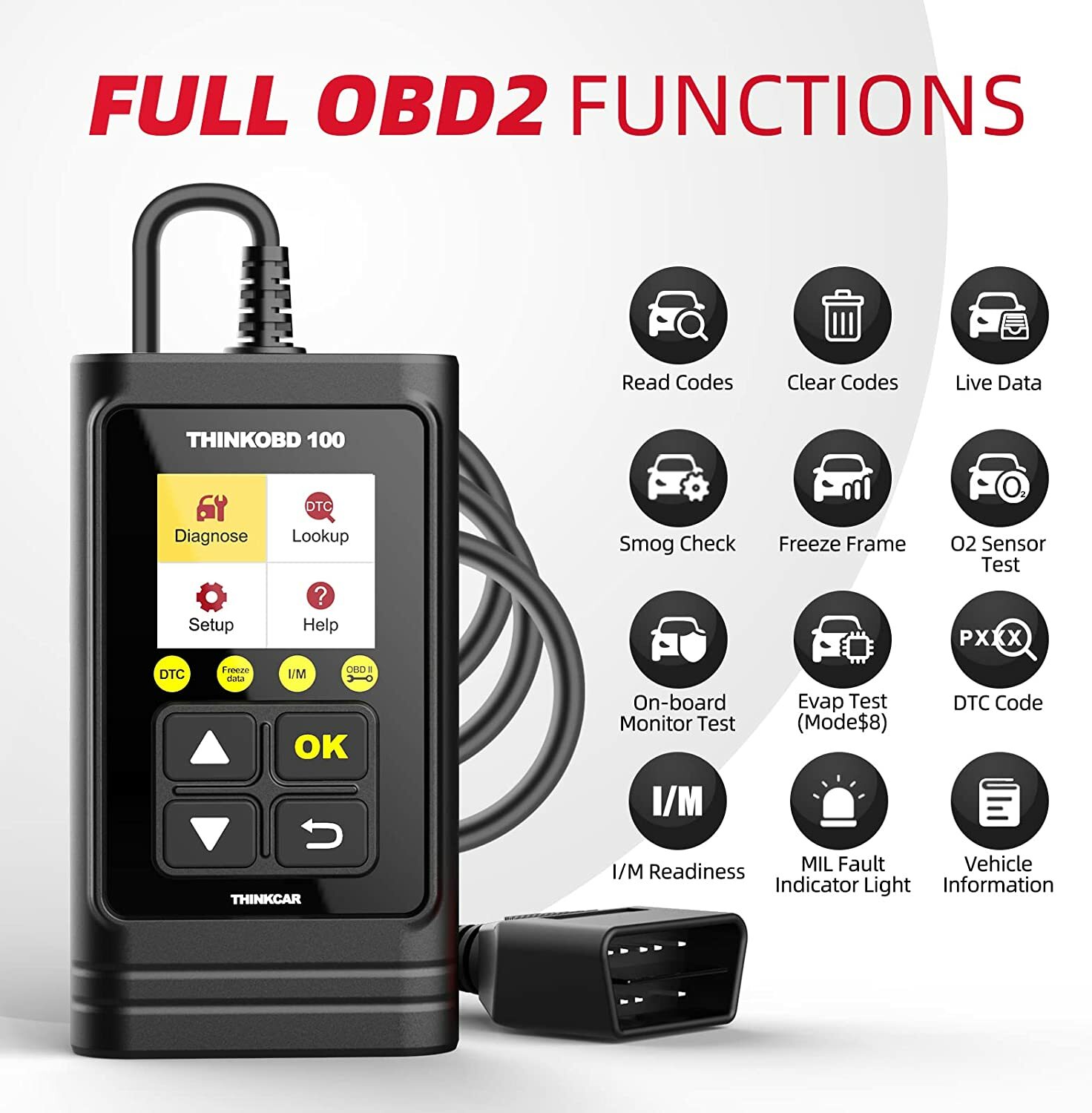 THINKCAR Full OBD2 Car Engine Code Reader THINKOBD100 Diagnostic Auto Scan Tool