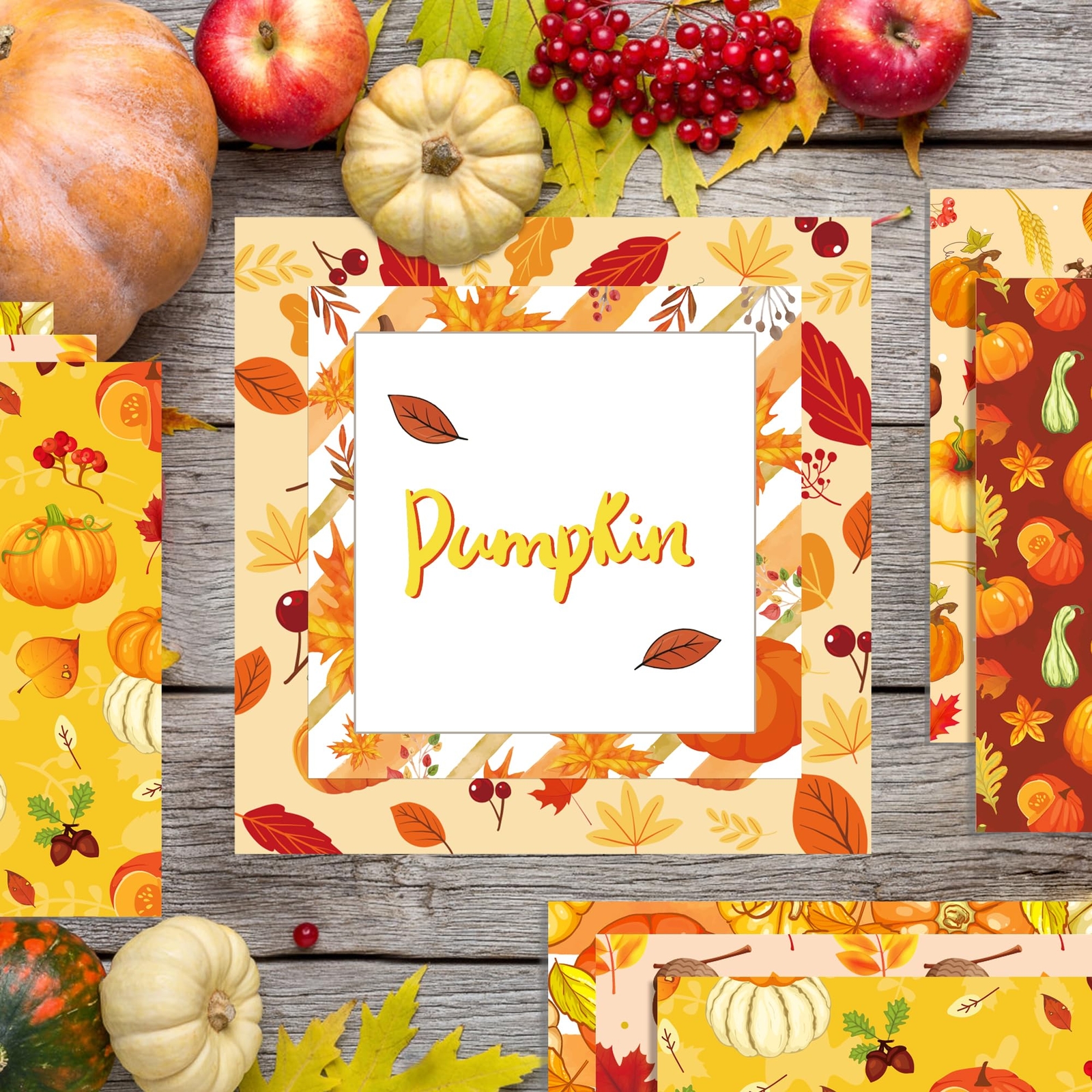 24 Sheet 12x12 Thanksgiving Theme Double-Sided Scrapbook Paper Pad Fall