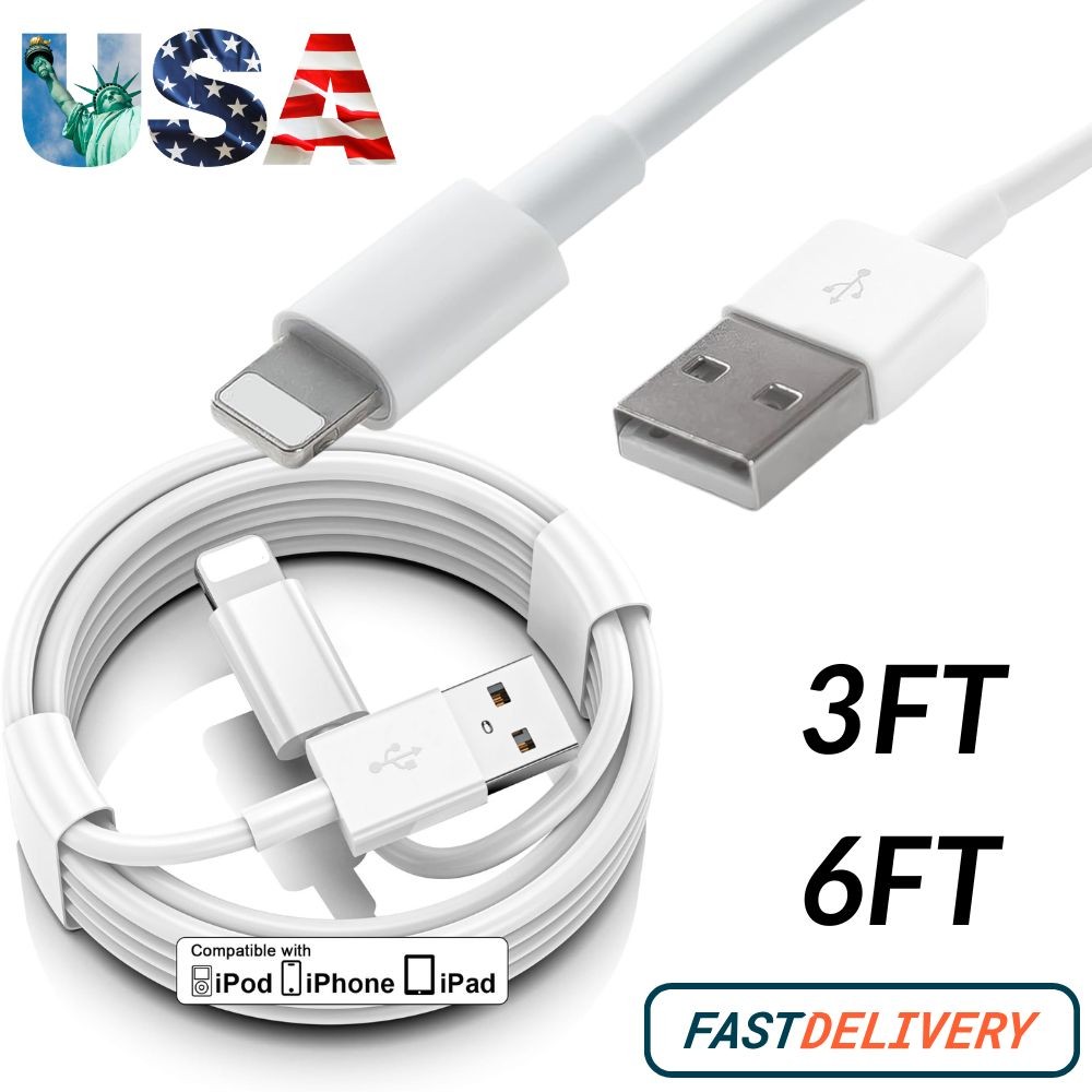 Fast Charging Cord USB CarPlay Charger Cable For iPhone 14 13 12 11 XR SE 8 Lot