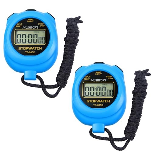 2 Pack Stopwatch Sport Timer - Simple Stop-Watch - Digital - Blue
