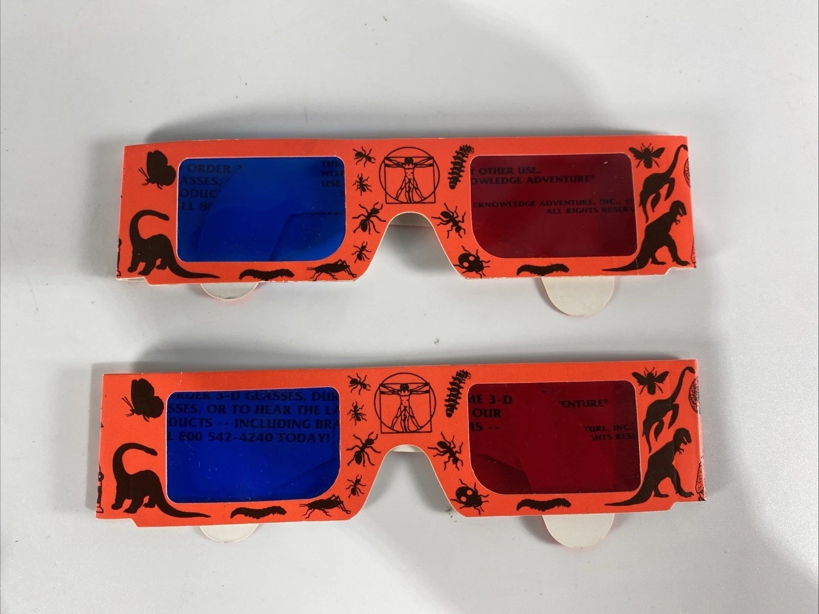 Vintage Knowledge Adventure 3D Glasses 1994 Educational Software Eyeglasses X2