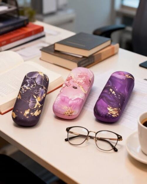 3pack eyeglass case hard shell，glasses case hard shell，eye glass cases Marble