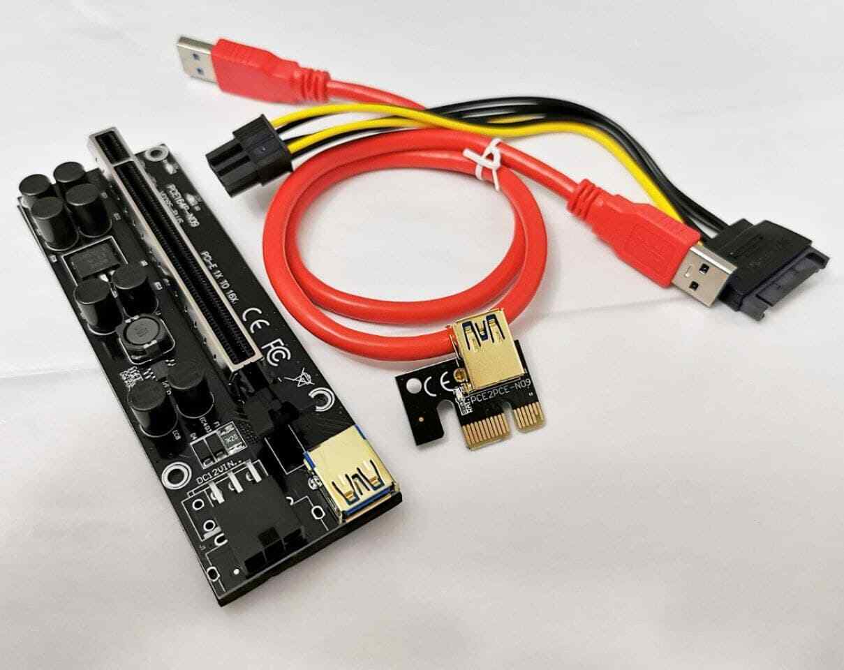 GPU Riser V009S-PLUS PCE164p-N09 PCI-E 1X TO 16X ADAPTER ✅✈️�